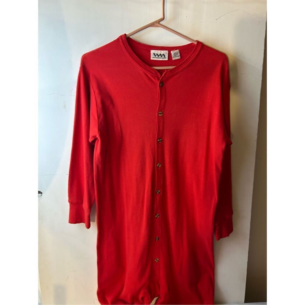 White‎ Mountain Traders Union Suit Red Medium M